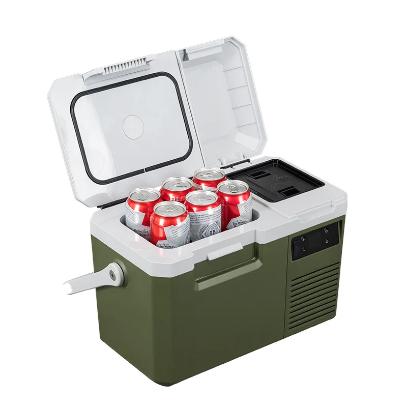 

Car Refrigerator, 12/24V Compressor Cooling, Portable Freezer for Car and Home, Small Outdoor Fridge with Heating Function