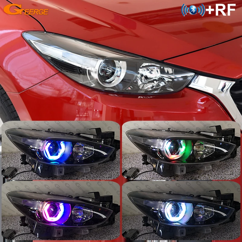 

For Mazda 3 Mazda3 Axela BM BN 2013 - 2019 Bluetooth App Ultra Bright Dynamic Multi Color RGB Led Angel Eyes Kit Hex Halo Rings