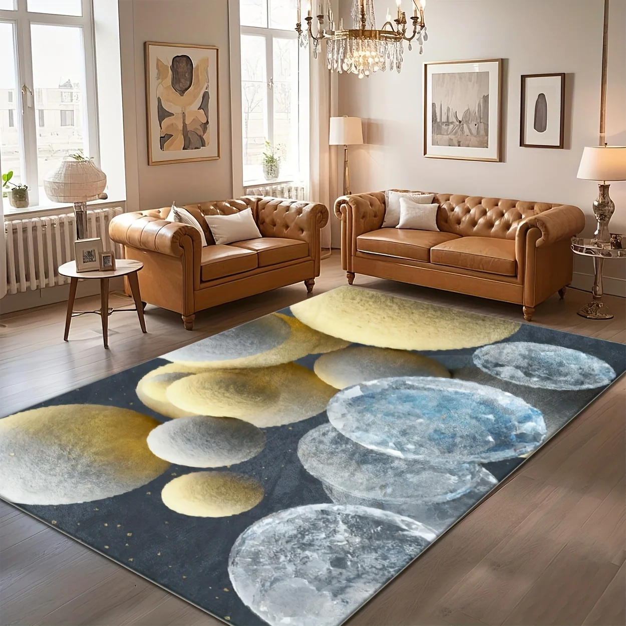 Durable Rectangular Washable Rug Stain Resistant Floor Mat For High Traffic Living Room Entryway Hallway