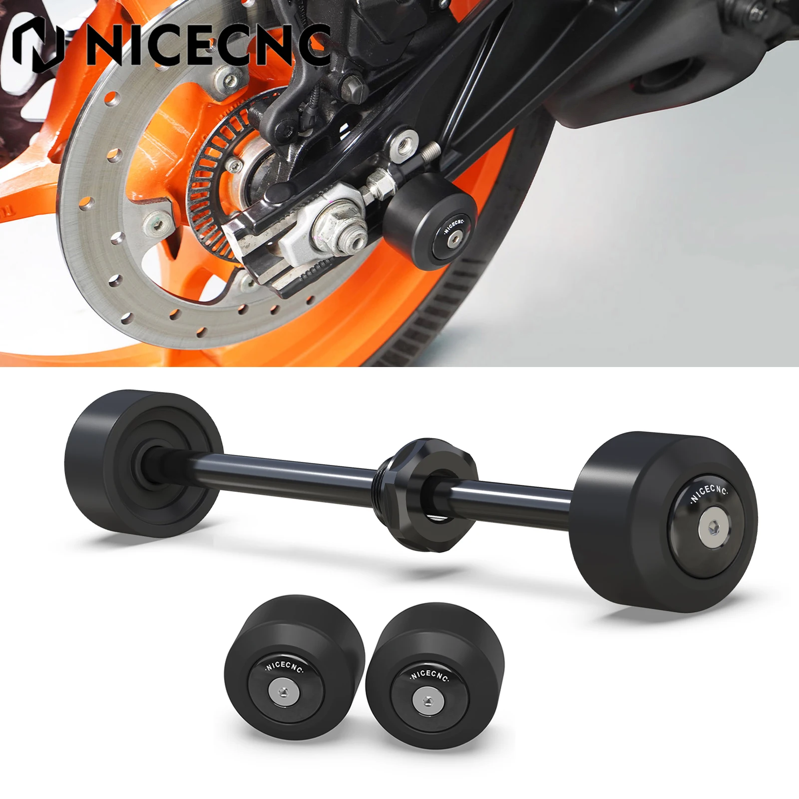 

Front Rear Fork Wheel Frame Slider Crash Protector Pads For KTM 390 Duke 250 Duke 125 Duke 2024 RC 390 RC 125 2022-2023