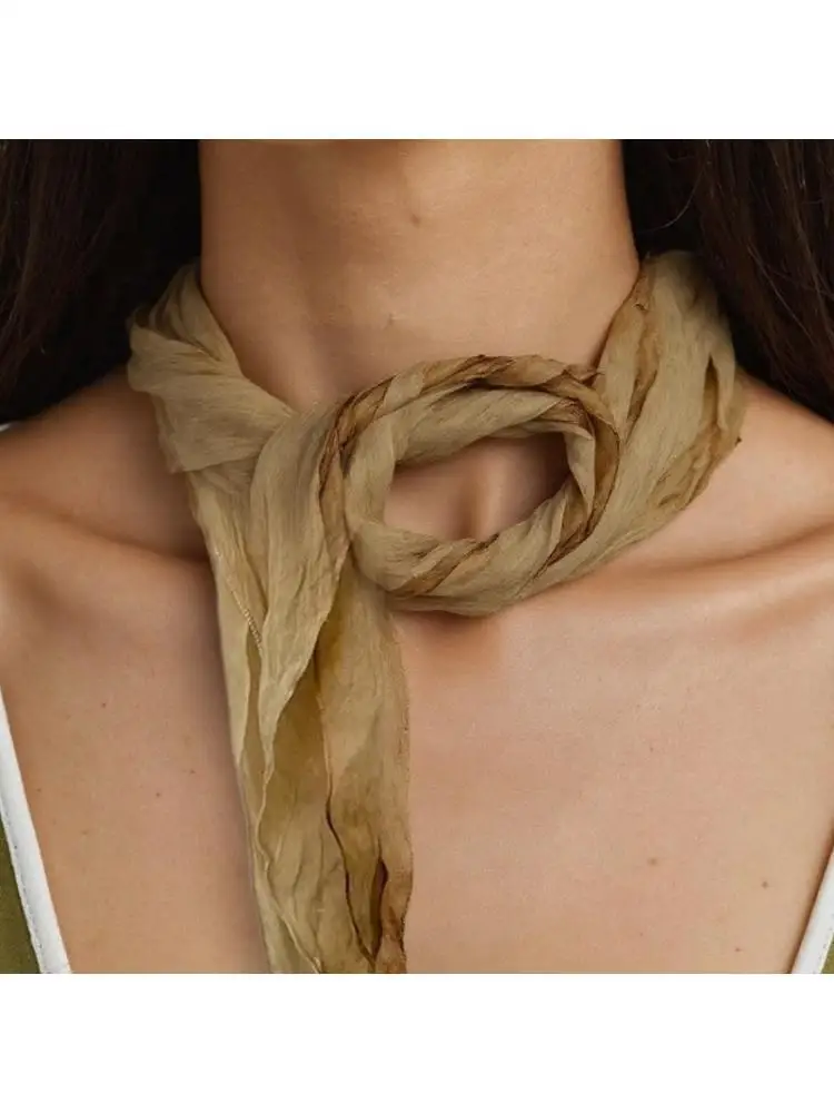 

652F 2025 Шарф Художественный стиль Тонкая шаль весна-лето Аксессуары для одежды