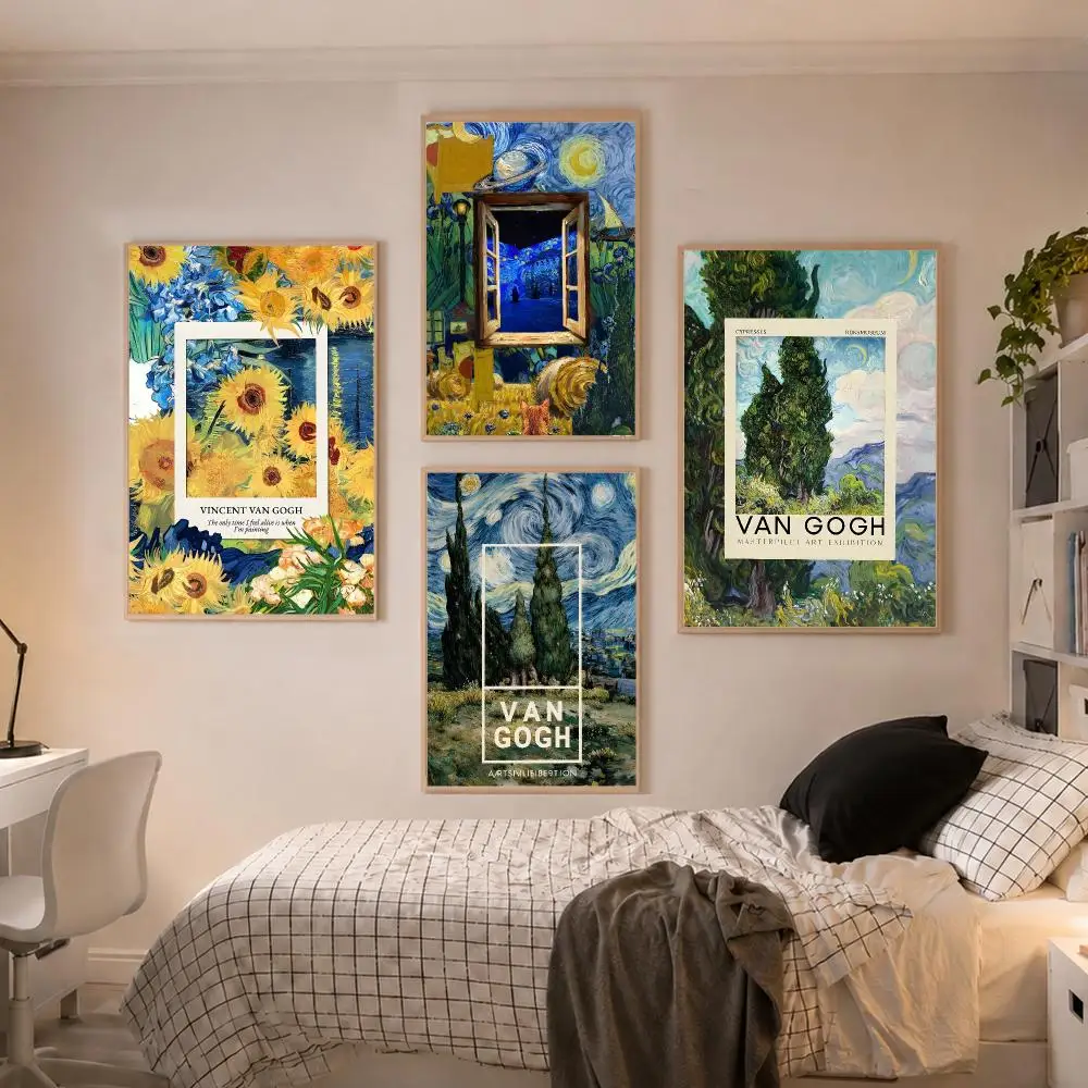 Vincent Van Gogh Collection Paintings Poster Modern Aesthetic Wall Art Poster Home Bar Cafe Decor Gift