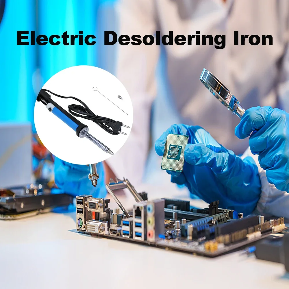 30W 2 In1 Electric Vacuum Desoldering Gun Handheld Electric Tin Suction Sucker Pen with Desoldering Nozzle 110/220VEU/US/UK Plug
