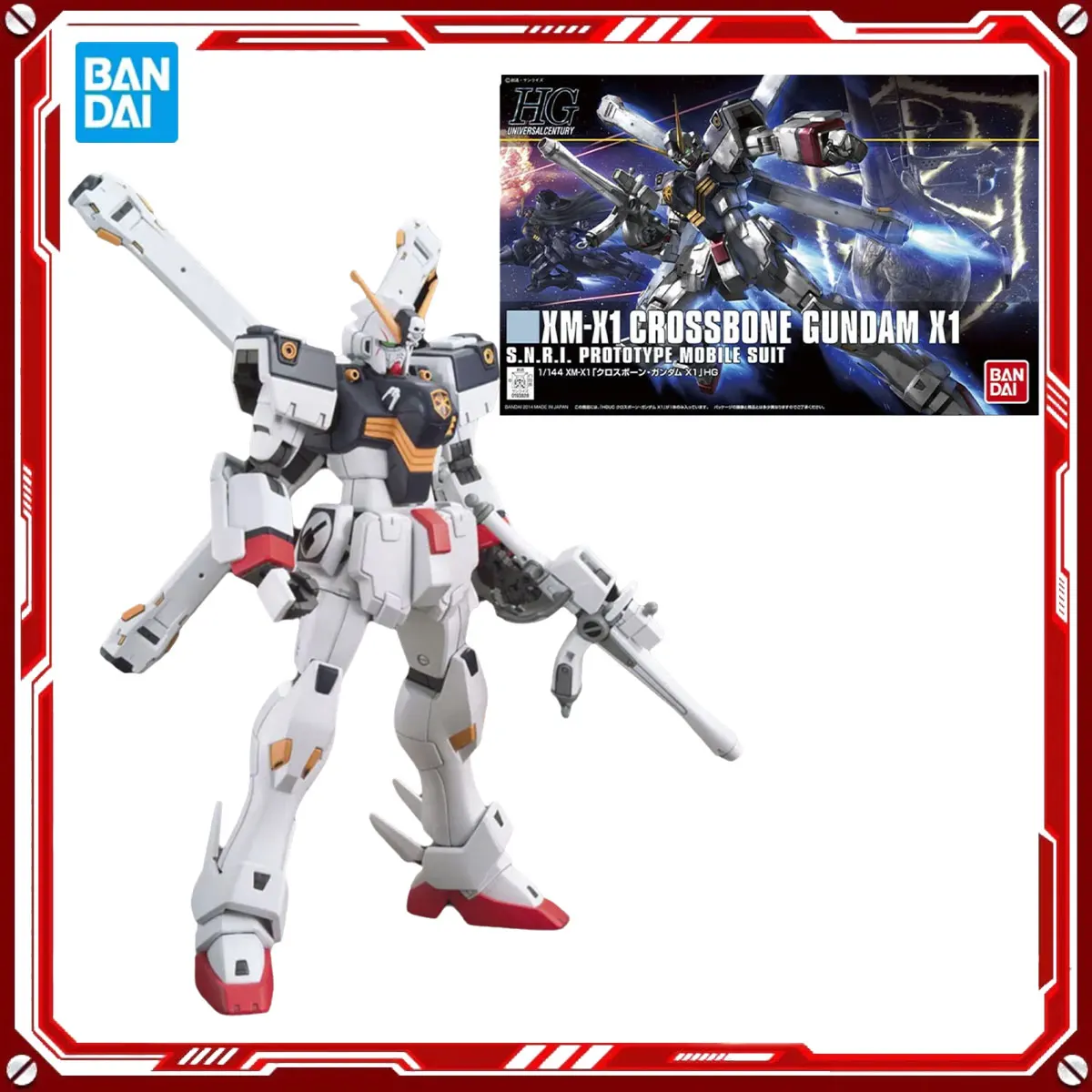 

Bandai Genuine Gundam Anime Model Kits XM-X1 Crossbone Gundam X1 Toys HGUC 1/144 Action Figure Assembly Model Christmas Present