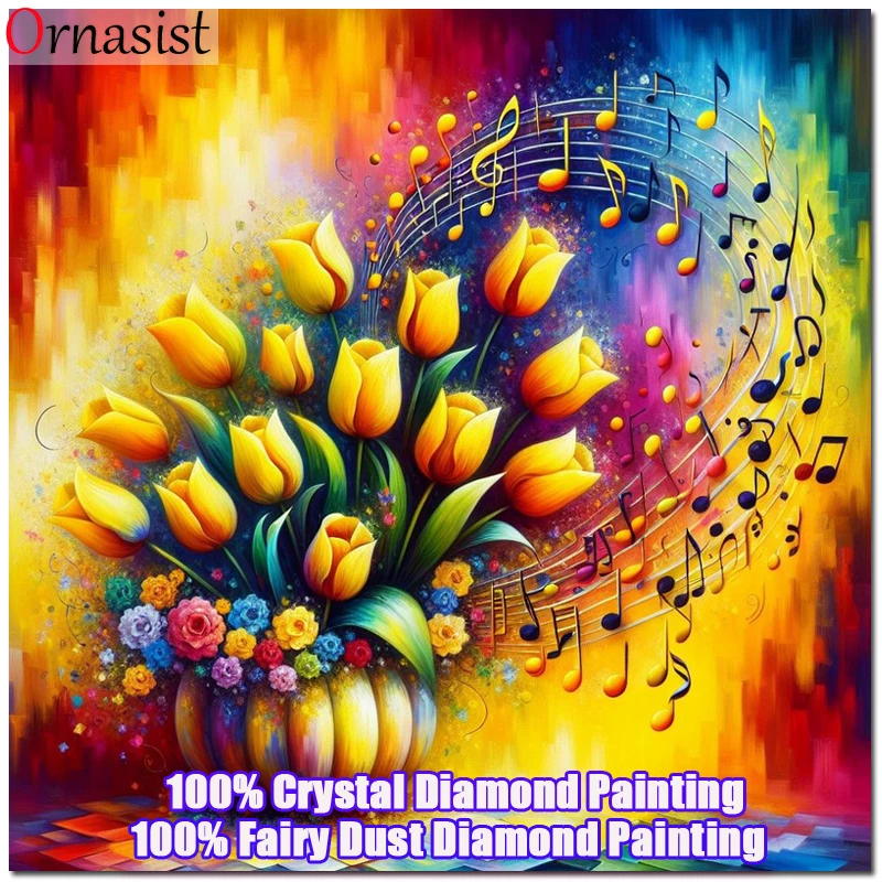 Musical Instrument Images - ชุดปักเพชร 5D ลายโน้ตดนตรี พร้อมไมโครโฟน สำหรับงาน DIY