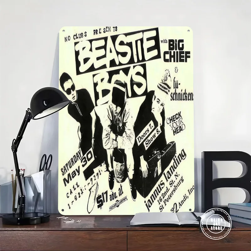 Beastie Boys Concert 3D Texture Metal Poster Customized Wall Art Tin Sign Gift for Mancave Garage Accessories Office Decor Room