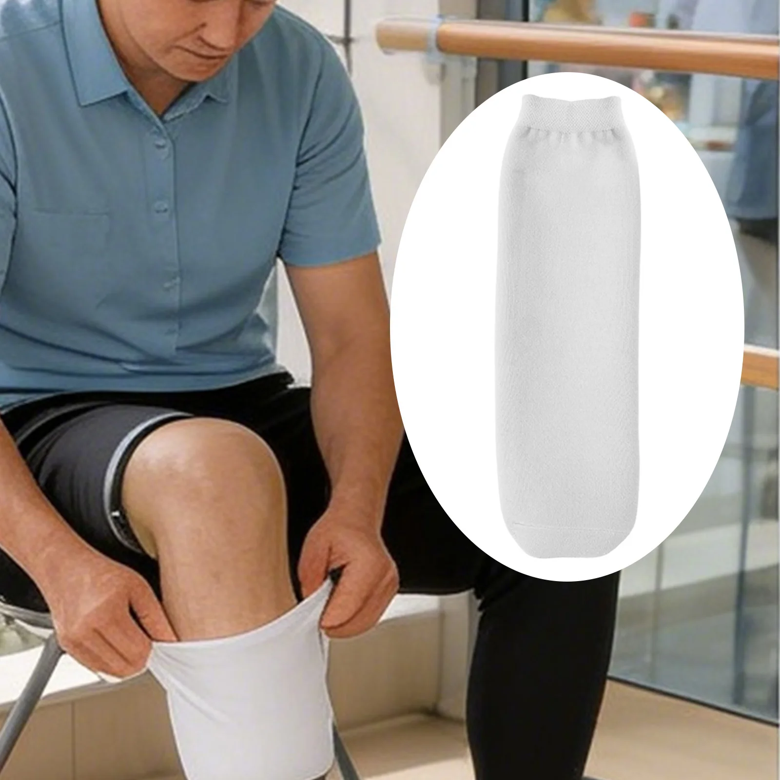 

Amputee Prosthetic Sock Silicone Thickened Gel Limb Amputee Care Protection Cover for below Knee Daily Wrap Prosthetic Limb Sock