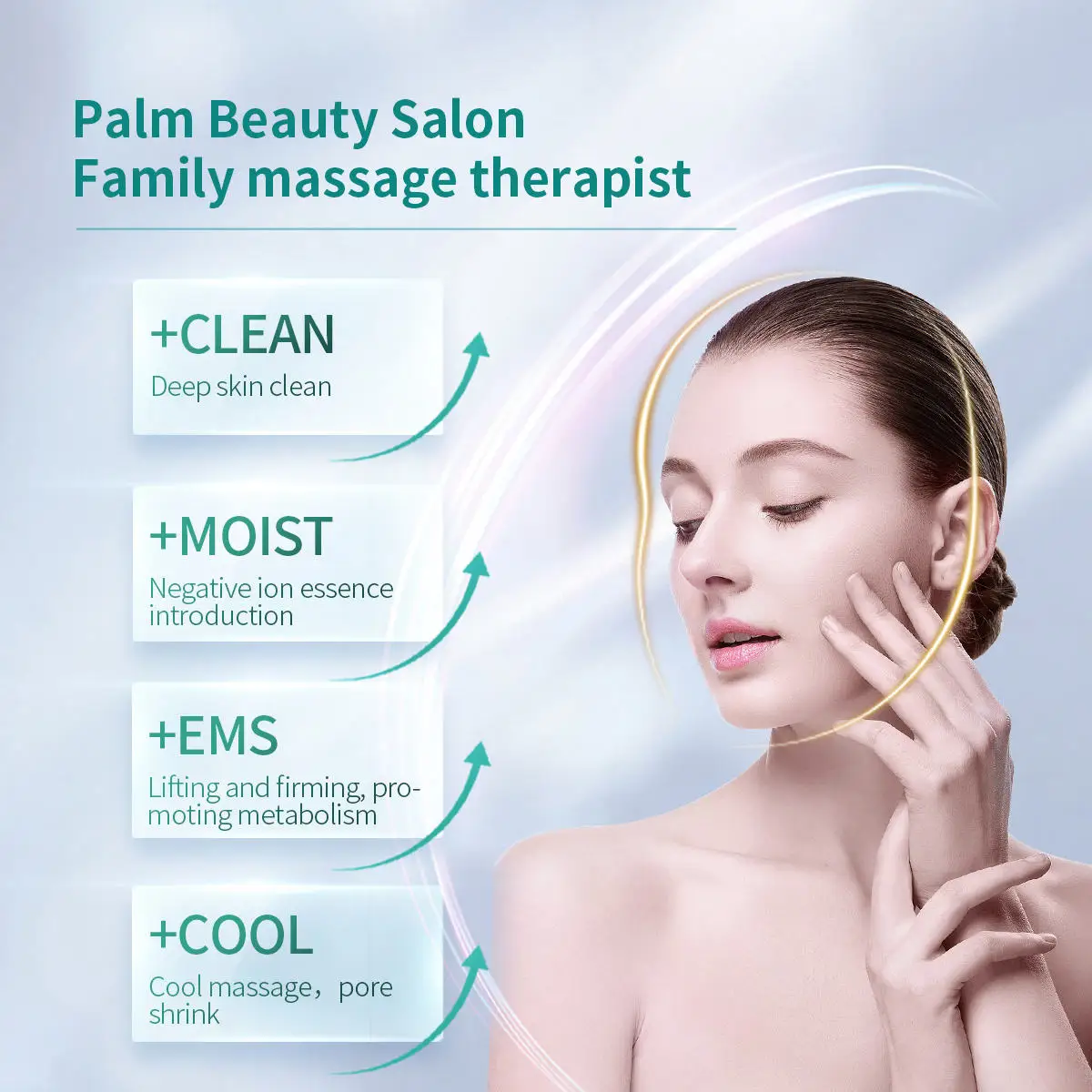 Novo elevador facial elétrico rosto pescoço massageador compressa quente e fria dispositivo de beleza