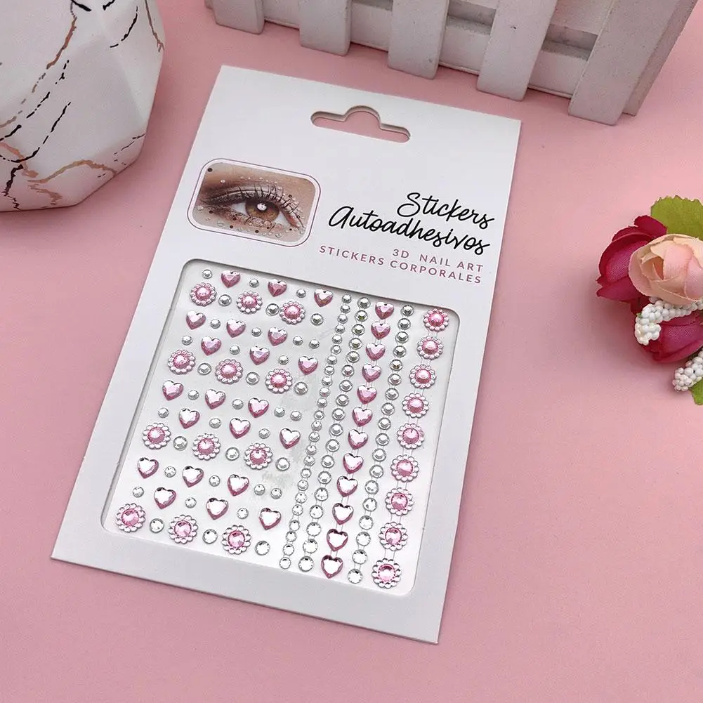 Glitter Face strass Sticker autoadesivo Body Bling Decoration Party Jewels Eye Diamonds Festival Stickers Shadow N6C1