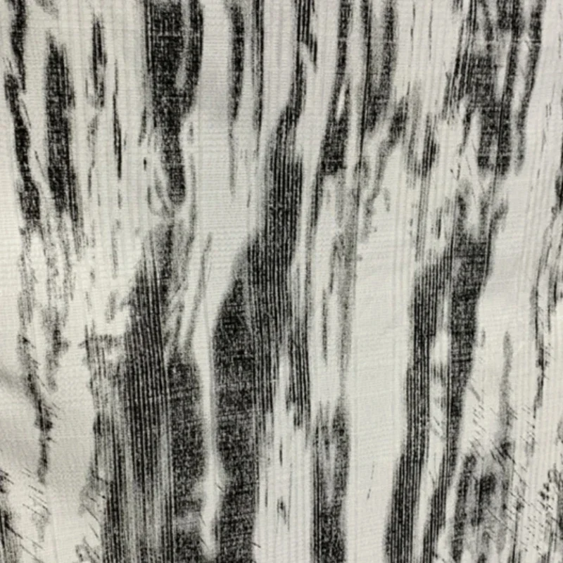 White Cotton and Linen  Chinese Style Brush  Ink Wash Pattern  Wrinkles  Vertical Stripes  Texture  Designer  Fashion Fabric