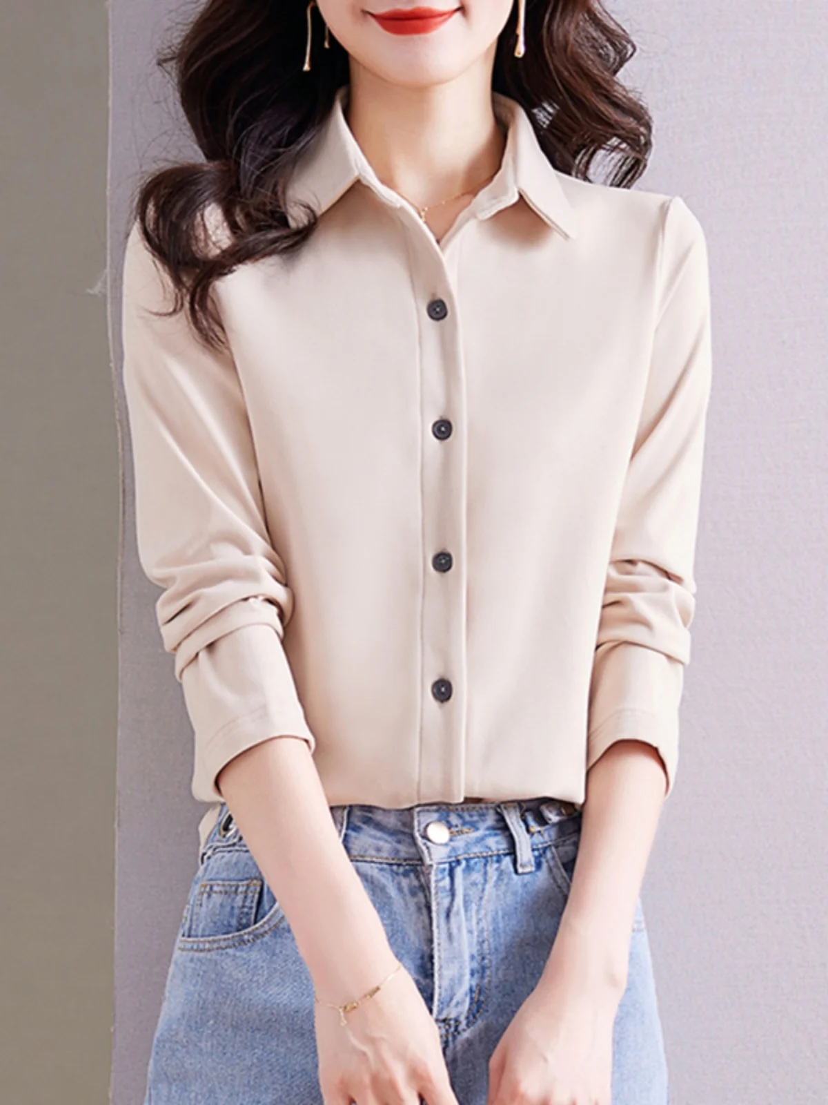 

Женская двусторонняя утепленная флисовая блузка-кардиган с начесом, модный дизайн, утягивающий эффект, теплая базовая модель для многослойных образов, осень-зима