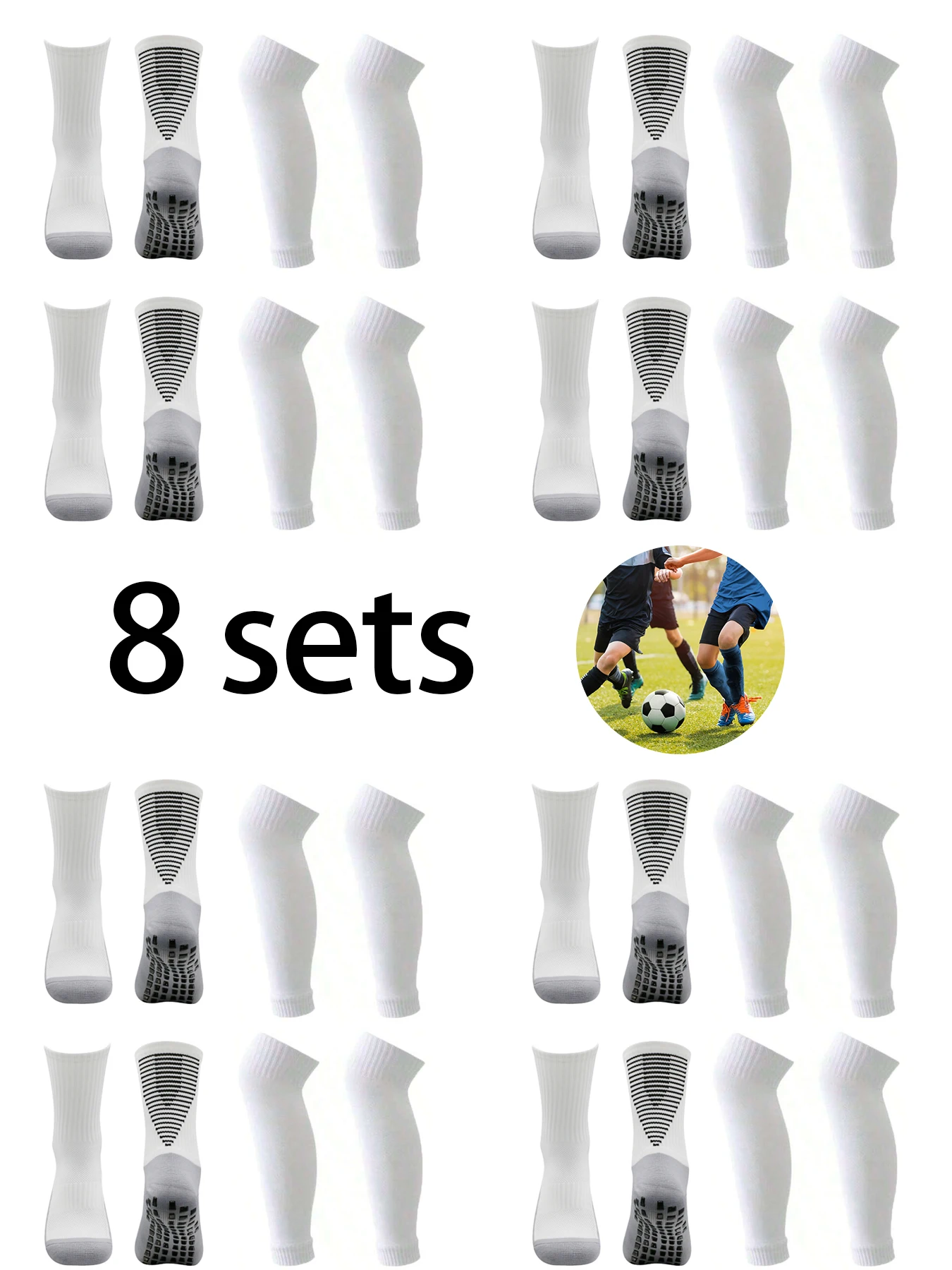 

16PCS Non-slip Football Socks Sports Socks Women Men Cycling Socks Grip Socks Shin Guard Socks Calf Compression Sockss