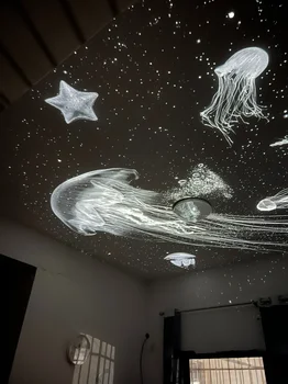 UFO Night Light projector special transparent astrodisk Romantic atmosphere Moon Saturn Galaxy Bedroom children's early educatio