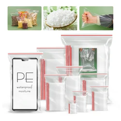 100-500PCS/Pack Resealable Zip Lock Bags Home Self Seal Clear Plastic Pouch Vacuum Fresh Storage Organizer Bags to Pack Products