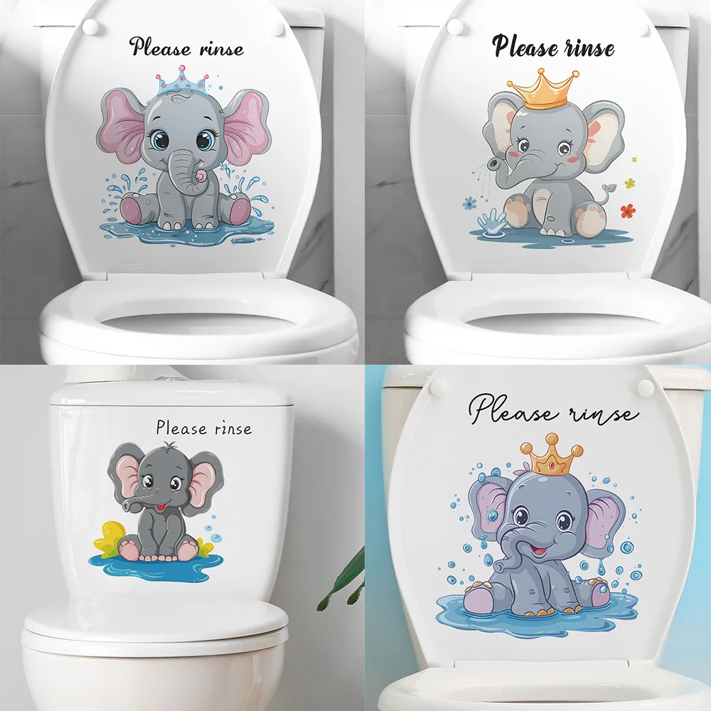 1 stücke Cartoon kleine Elefant Spray Kombination Toiletten paste Bad Bad nach Hause Versch önerung Wanda uf kleber PVC-Material