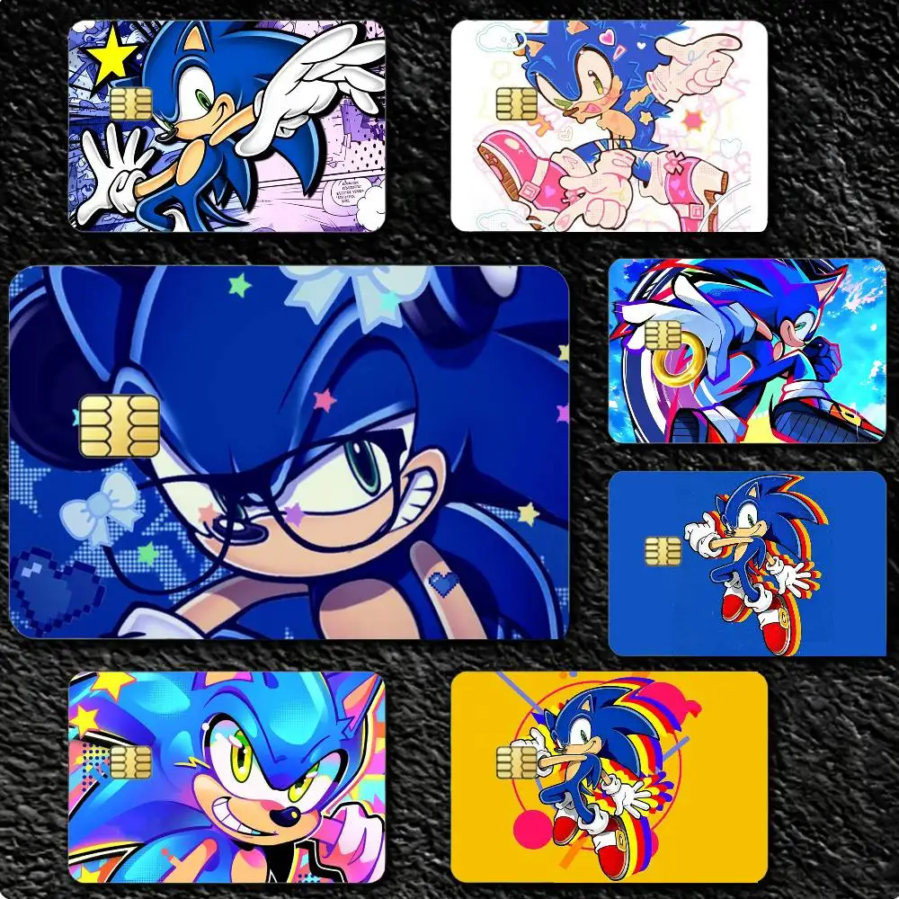 

S-SonicS H-HedgehogES 4pcs 1Set Card Stickers Small Waterproof Chip 4PCS Card Sticker Anti-Scratch