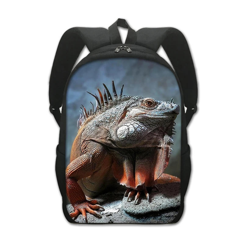 Crested Gecko / Bearded Dragon Backpack for Teenager Boys Girls Pet Reptile Lizard Daypack Children School Bags Kids Book Bag