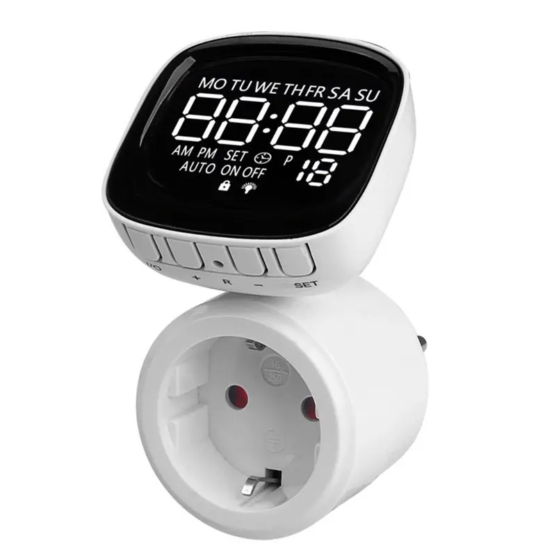 ABFY-Light Timer Electronic Cooking Timer Rotatable Screen Timer Countdown Timer Switch EU Plug