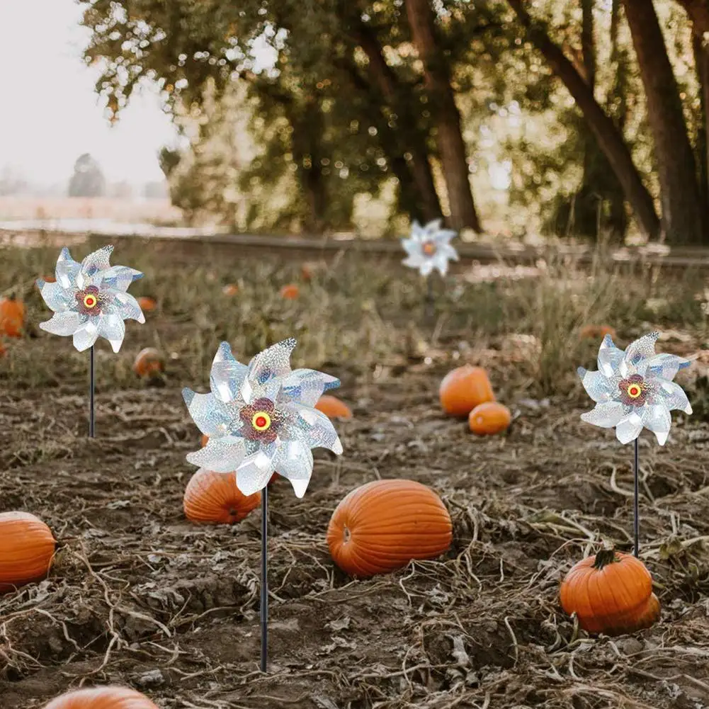 

8-листовой отпугиватель птиц, ветряная мельница, практичные многофункциональные классические серебряные вертушки для наружного сада
