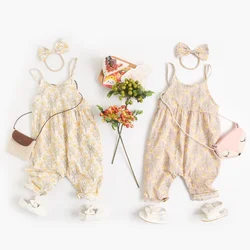 Sanlutoz Floral Baby Girls Summer Rompers Casual Cotton Infants Clothing Jumpsuits with Headband