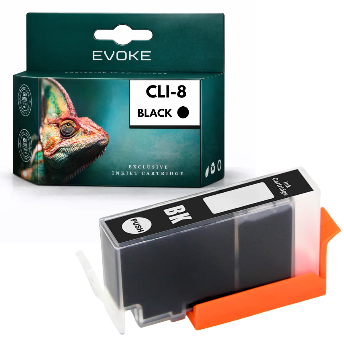 Evoke compatibele inkt voor Canon Cli-8Bk Cli8Bk Cli-8 Cli8 0620B Zwart Pixma Ip3300 Ip3500 Ip4200 Ip4300 Ip4500 Ip5200 Ip5300 Ip6600D Ip6700D Ix4000 Ix5000 Mp500 Mp510 Mp520 Mp530