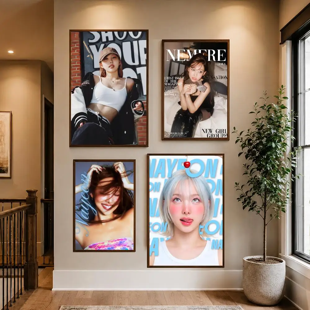 Kpop N-Nayeon Poster HD Waterproof PP Self-Adhesive Removable Wall Art Poster for Bedroom Cafe Gym Home Decor Gift