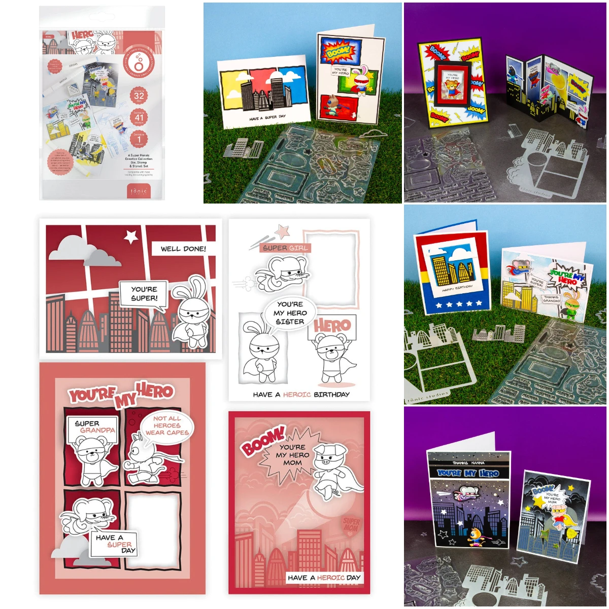 

A SUPER HEROIC CREATIVE COLLECTION Cutting Dies And Stamps Scrapbook Diary Decoration Stencil Embossing Template DIY Greeting