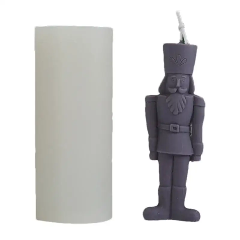 Nutcracker Soldier Candle Silicone Mold DIY Aromatic Soap Candle Making Epoxy Plaster Mold Gifts Christmas Home Decor