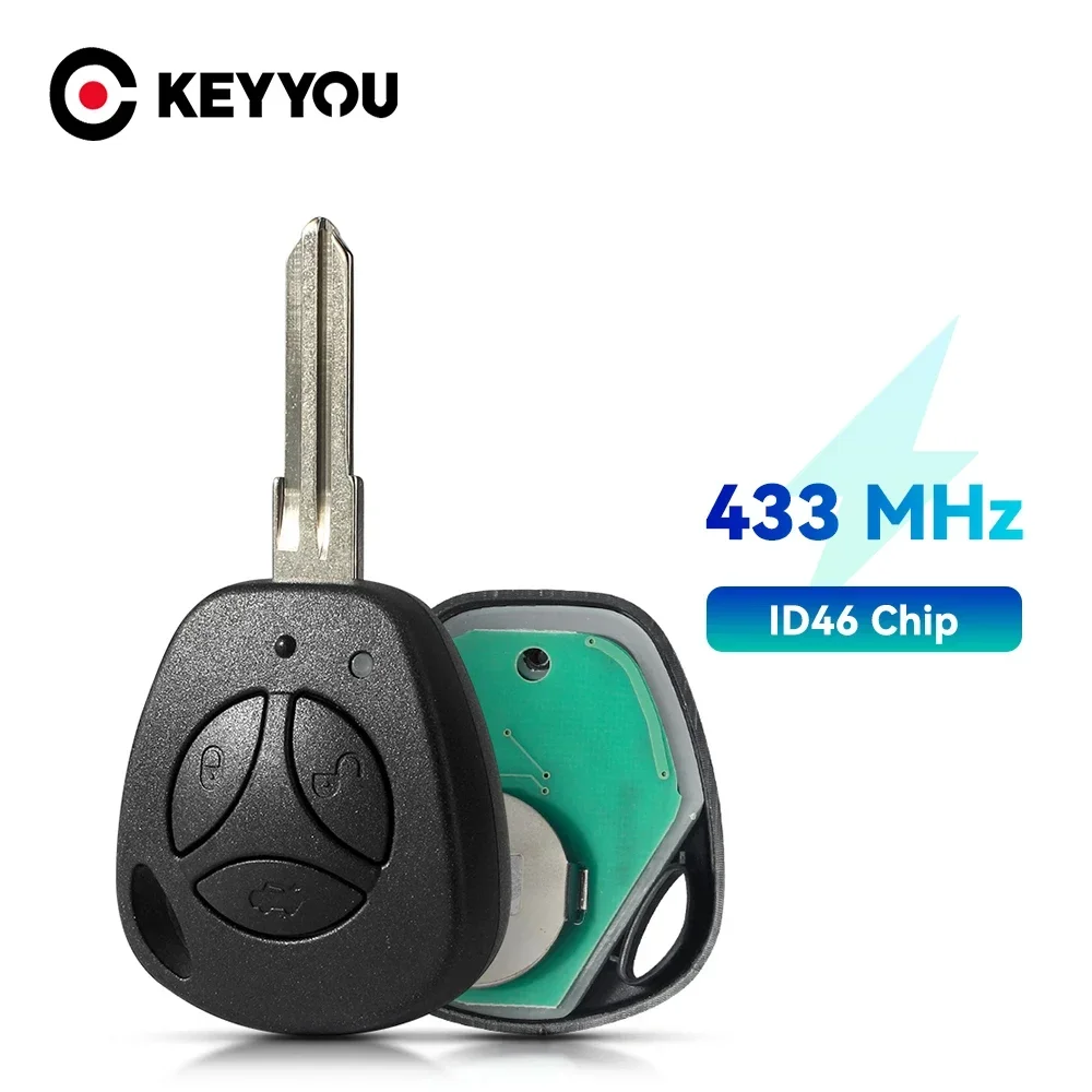 

KEYYOU 2Pcs 433Mhz ID46 Chip Car Remote Control Key For Lada Granta Priora Vesta X-Ray XRay Sedan Sport Kalina 3 Buttons Key