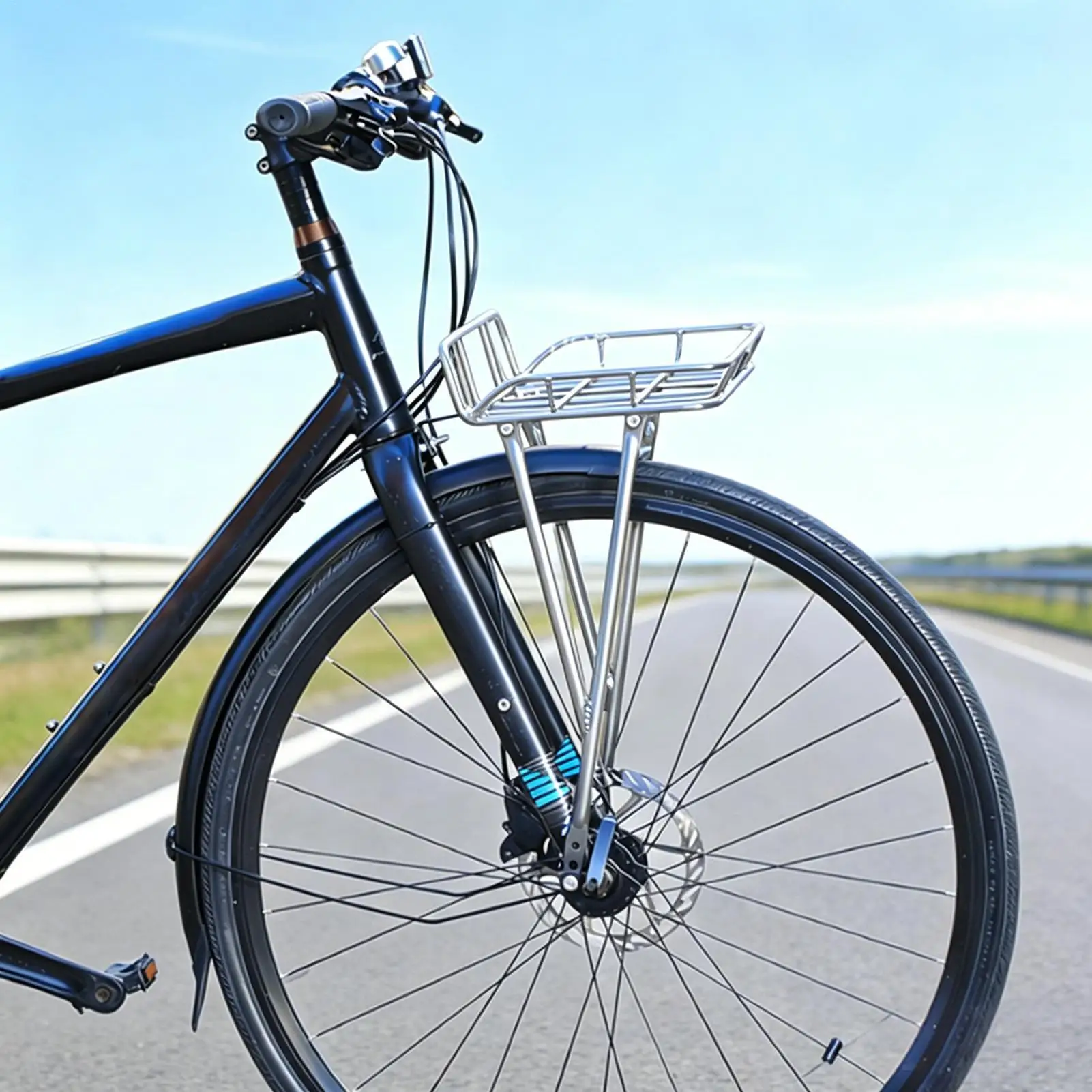 Bike Basket Rack Heavy Duty Stand Cargo Carrier Bicycle Front Basket Cargo Rack For Touring Commuting Travel Outdoor Mountain
