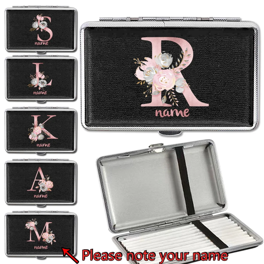 

Customized Name PU Cigarette Cigar Case Smoking Box Tobacco Storage Cover Portable Organizer Holder Pocket Travel Accessories