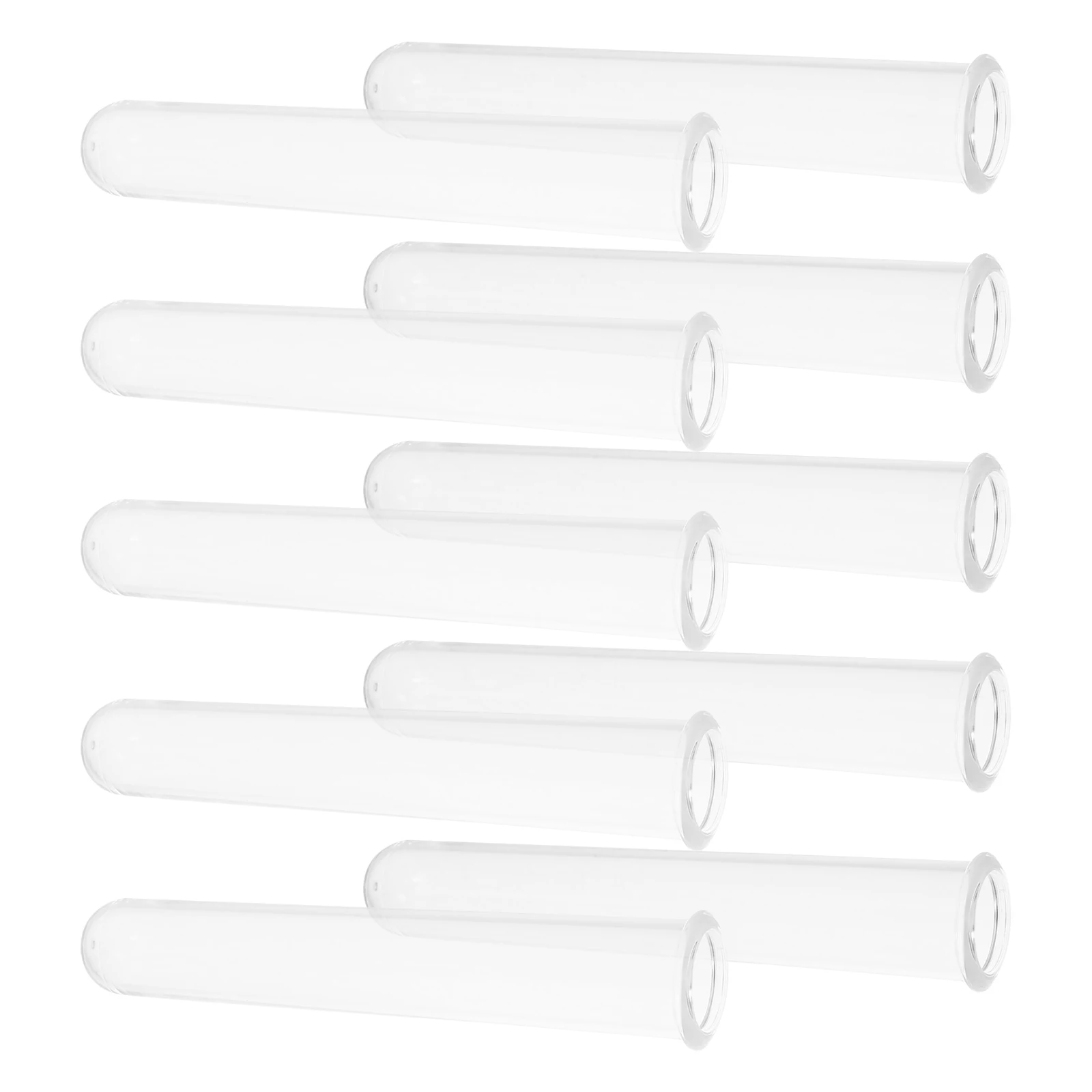 

10 pcs Acrylic Test Tubes Clear Lab Sample Containers For Liquid Specimen Storage Scientific Experiment Vials Reusable