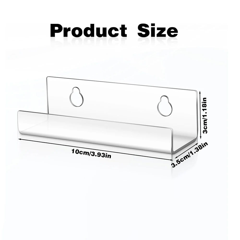 4Pack 4 Inch Clear Record Holder Floating Shelves Acrylic Album Display Holder for Decorate Your Office Home