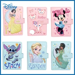 Disney-diario de princesa circundante para estudiantes, carpeta de cuero Pu con hojas sueltas A6, cuaderno de presupuesto, papelería de regalo, venta al por mayor