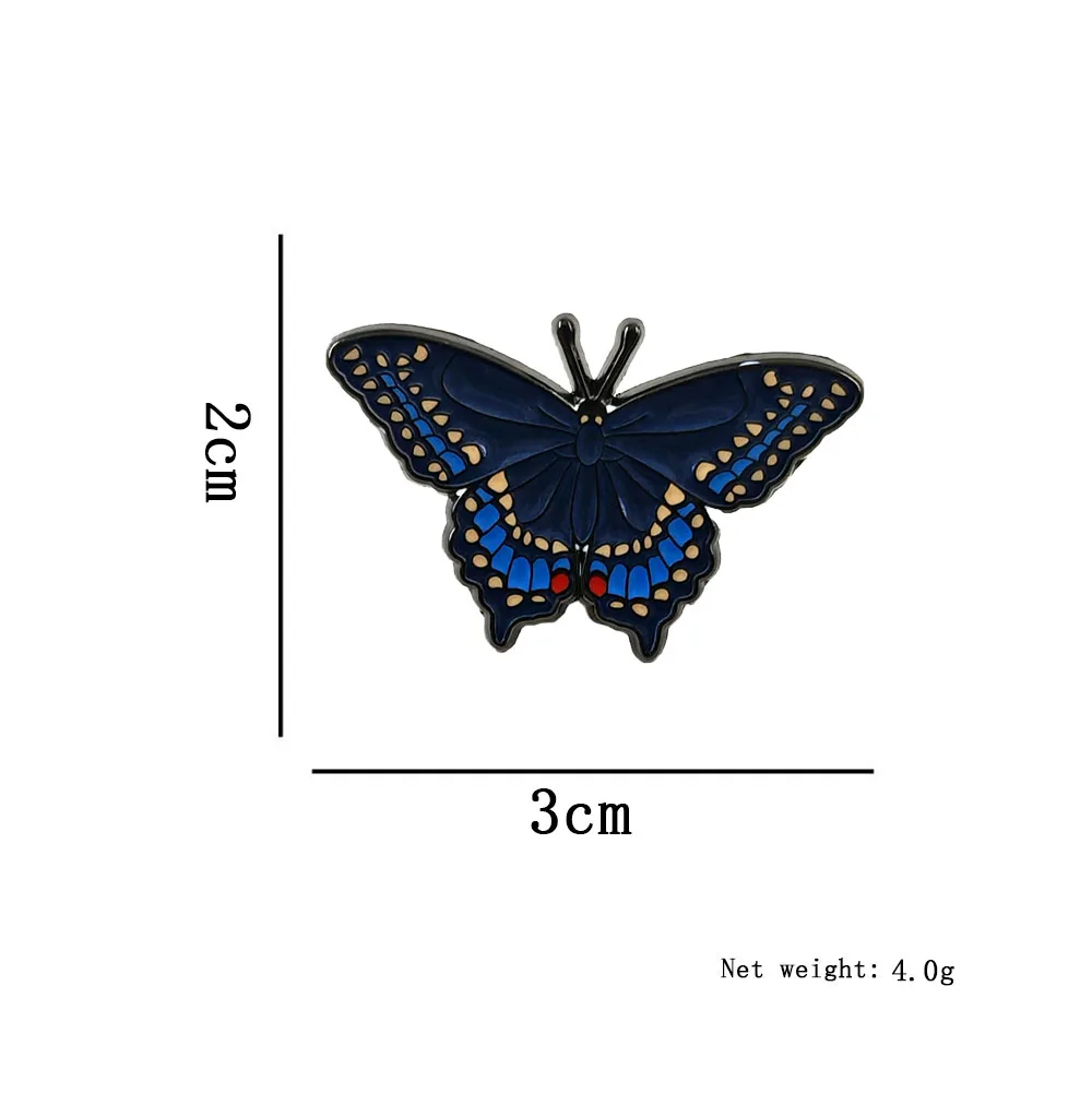 Schwarze Schwalbenschwanz-Schmetterlingsbrosche, Nachbildung eines Insekts, Emaille-Anstecker, originelles Schmetterlings-Design, kreativer Anstecker in Tierform, Geschenk. – Detail 2