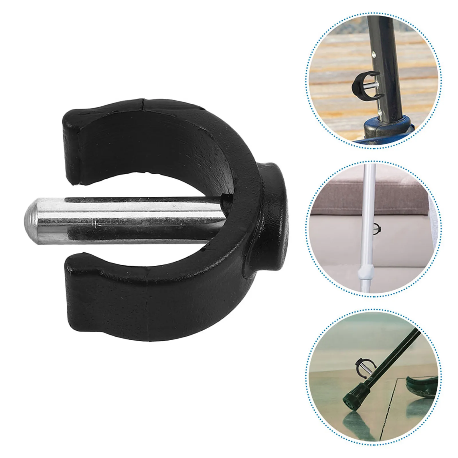 4Pcs Gray C-Shape Clamp Walking Cane Pin Locks ABS Steel Construction Secure Fit Easy Install Removal for Walkers Canes Trekking
