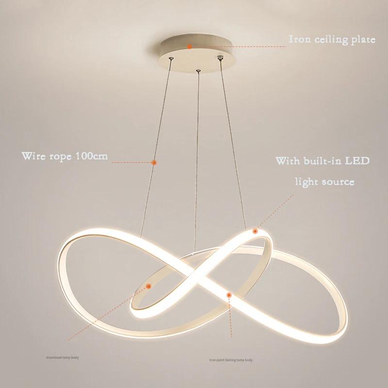 Nordic Dining Room LED Pendant Lamp Personality Creativity Clover Restaurant Chandelier Simple Restaurant Hotel Art Bar Lighting view 5