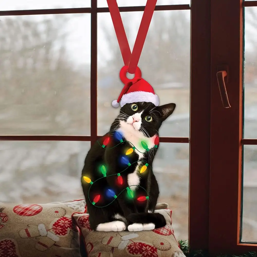 Acrylic Material Black Cat Christmas Ornaments