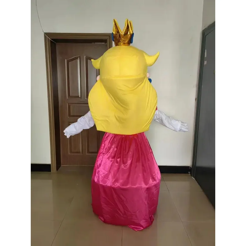 Princess Peach Mascot Costume Mushroom Halloween Christmas Birthday Party Cosplay Anime Performance Props Costume