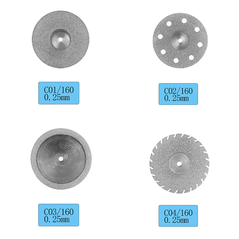 4 Sizes Dental Lab Diamond Disc 0.25Mm Ultra-Thin Double Side Grit Disk Cutting Tool Dia Polisher Dentistry Dentist