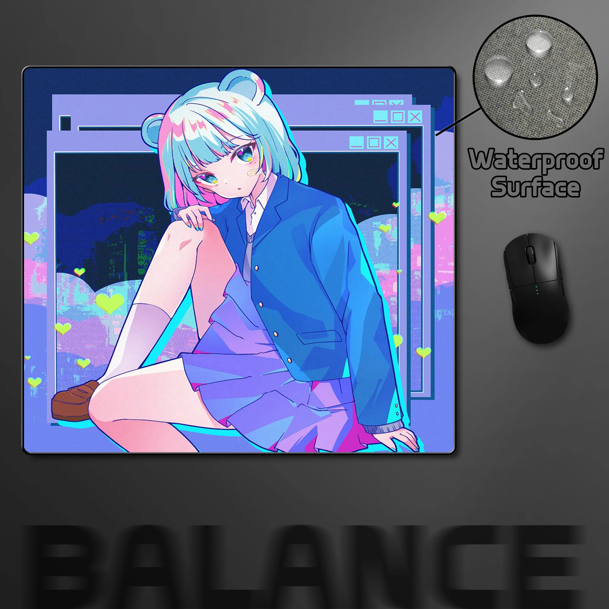

Резиновый коврик для мыши Dreamy Anime Girl 45*40 см, офисный нескользящий балансный коврик для мыши, геймерский коврик для киберспорта, профессиональный игровой коврик для мыши, настольный коврик