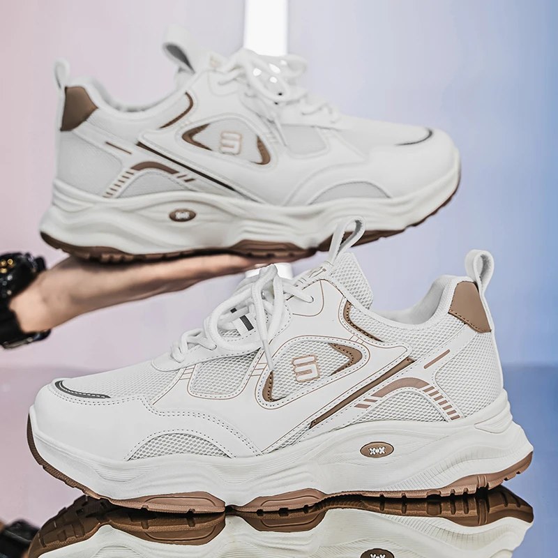 

Men's Breathable Mesh Casual Walking Shoes Outdoor Lace-up Platform Sneakers Mens Comfortable Fashionable Tennis Shoes 2025 New