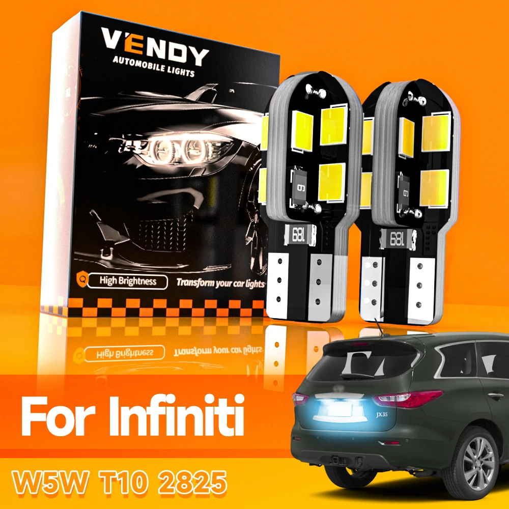 

2pcs LED License Plate Light Bulb W5W T10 168 Lamp Canbus For Infiniti JX35 Q40 Q45 Q50 Q60 Q70 Q70L QX50 QX56 QX60 QX70 QX80