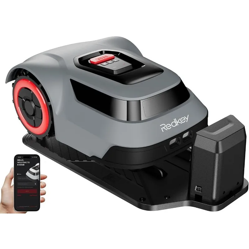 جزازة العشب الآلية MGC1000 مع أسلاك حدود 590 قدم لـ 0.25 أكر (1/4 أكر)، منحدر 45%، وقت تشغيل 70 دقيقة، إعادة شحن تلقائي #2