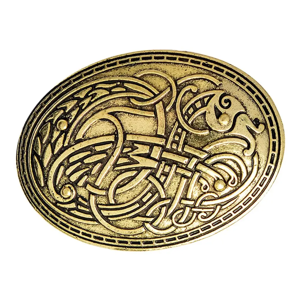 Broche viking vintage com fivela e fecho para roupas