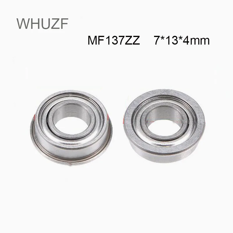 Free Shipping MF137ZZ Flange Bearing 10/20/50PCS 7x13x4 mm ABEC-5 Miniature Flanged MF137 Z ZZ Ball Bearings WHUZF