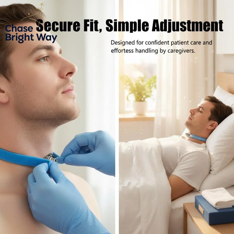 Tracheostomy Tube Holder Adjustable Collar for Secure Fit Hook and Loop Closure Comfortable for Daily Care
