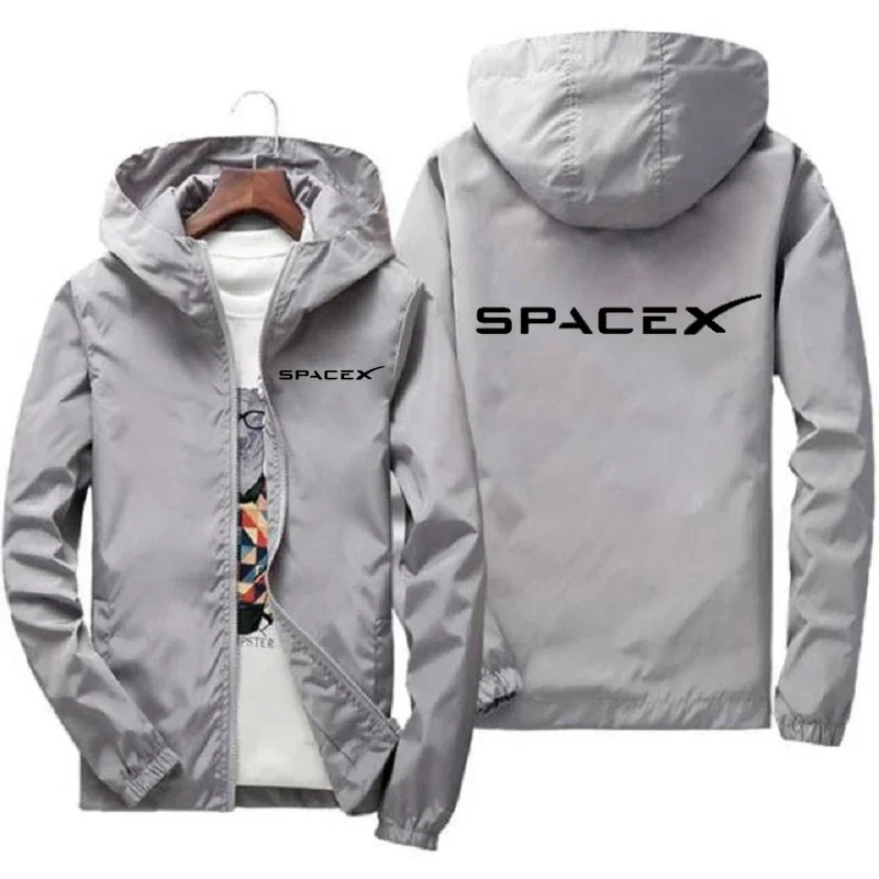 2024 New Mens SpaceX Space X Logo Hoodies Printing Casual Spring and Autumn Protective Racing Suits Sport Zipper Jacket Coats