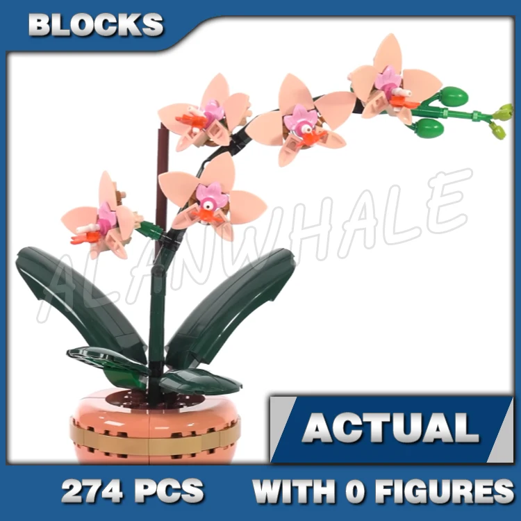 

274 шт. Creator Expert Mini Orchid Spring Peach Blooms Цветок с эффектом древесины 99343 Строительные блоки, игрушки, совместимые с моделью