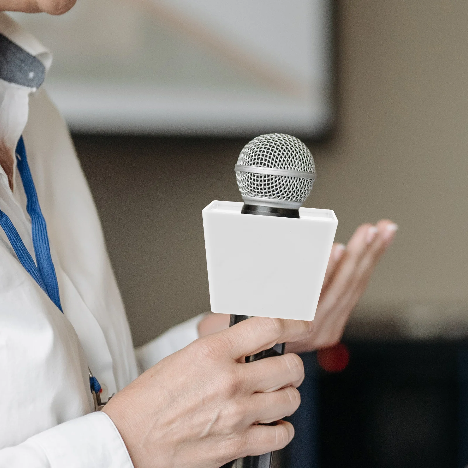 

Microphone Flag Station Cover Clip Protective Mini Mic Logo Cube Customized Plastic Foam Easy Installation Suitable Meetings KTV
